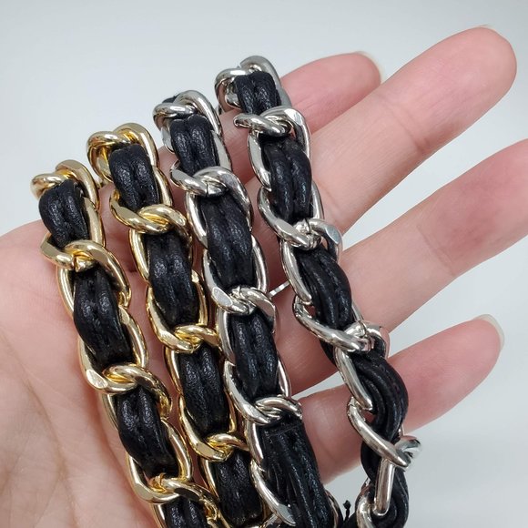 NEW Genuine Leather and chain Wristlet strap - Picture 3 of 7